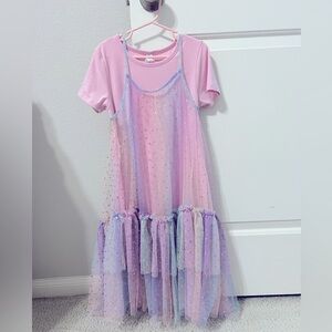 Pink and Purple Layered Dress